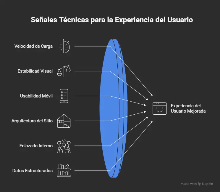 Qué señales técnicas influyen en el algoritmo