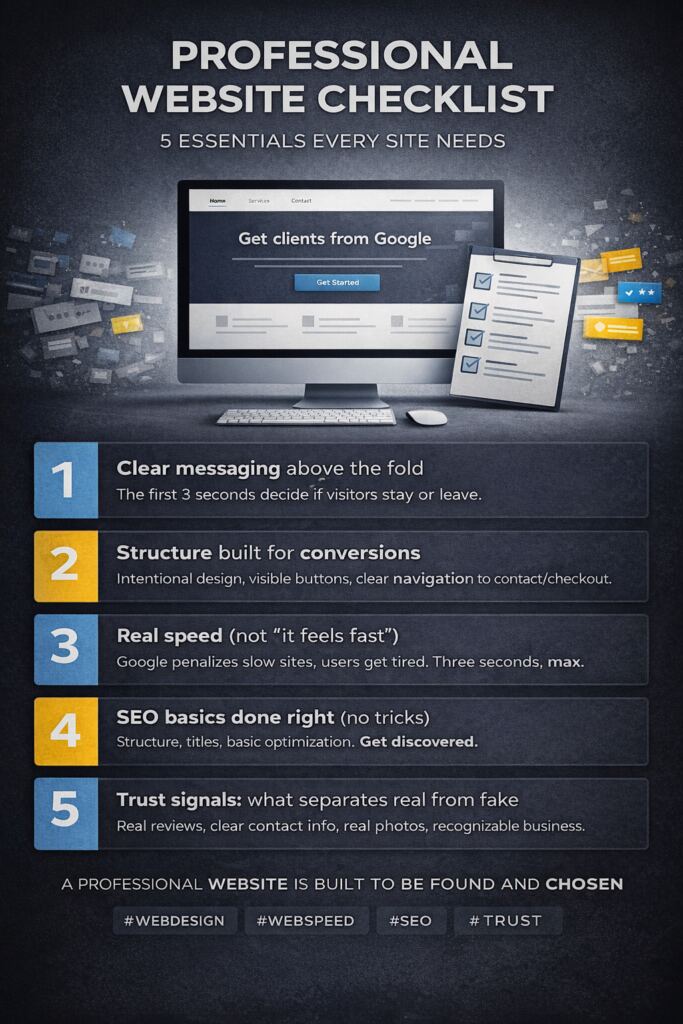 The Five Things Every Professional Website Actually Has 1 infografia ingles aspecto de una web