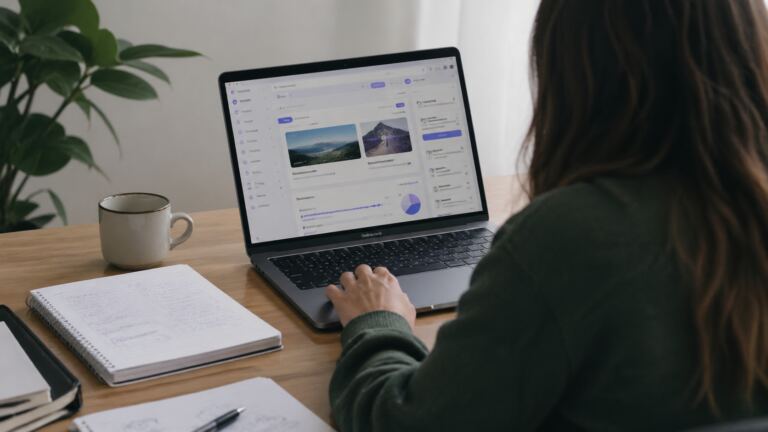 Persona creando una web con herramientas de IA en Hostinger