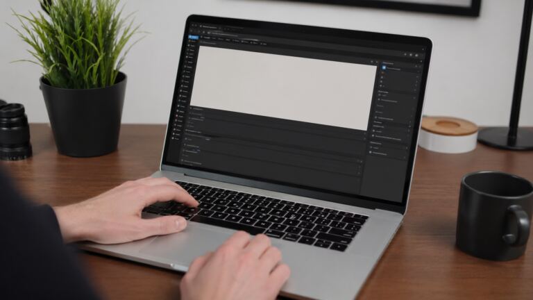 Persona trabajando con WordPress en local desde un portátil